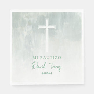 Serviette En Papier Servilletas Mi Bautizo Verde
