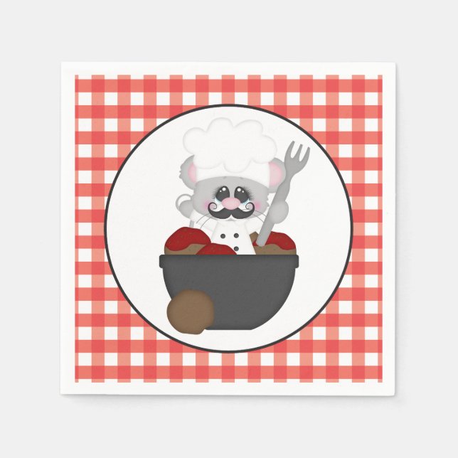 Serviette En Papier Servir boulettes de viande Italien nourriture amus (Devant)