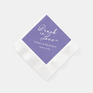 Serviette En Papier Servir Dans L'Amour Violet Mariage Monogram servie