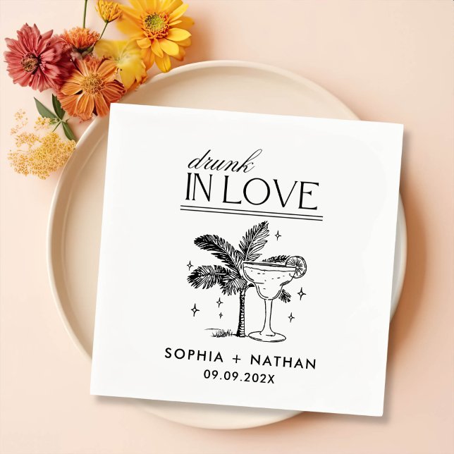 Serviette En Papier Servir En Amour Serviettes De Mariage De Plage Per (Créateur téléchargé)