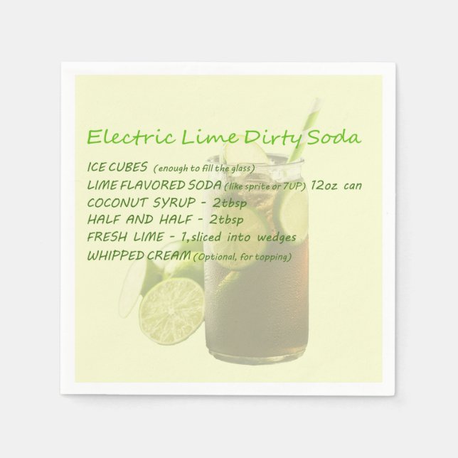 Serviette En Papier Servir Soda Lime Napkin (Devant)