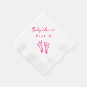 Serviette En Papier Ses empreintes de pas roses mignonnes d'un baby