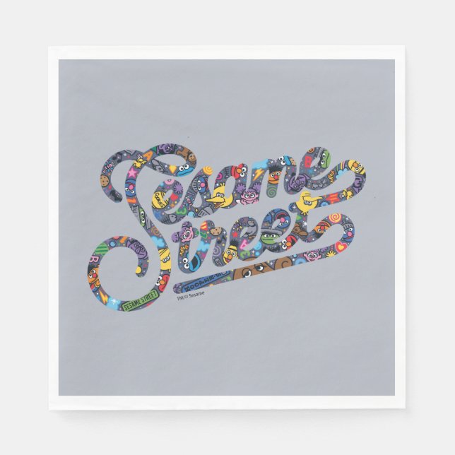 Serviette En Papier Sésame Sésame | Logo Doodle (Devant)