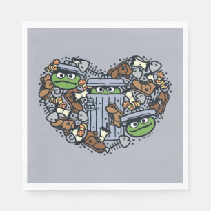 Serviette En Papier Sésame Sésame   Oscar the Grouch Doodle Heart