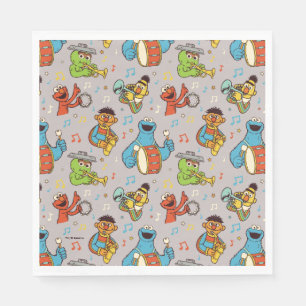 Serviette En Papier Sesame Street Band Gris Motif