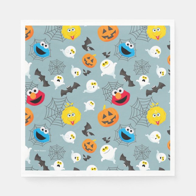 Serviette En Papier Sesame Street Cute Motif Halloween (Devant)