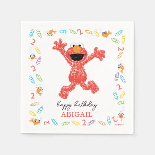 Serviette En Papier Sesame Street Elmo Anniversaire Crayon