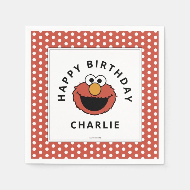 Serviette En Papier Sesame Street | Elmo - First Birthday Napkins (Devant)