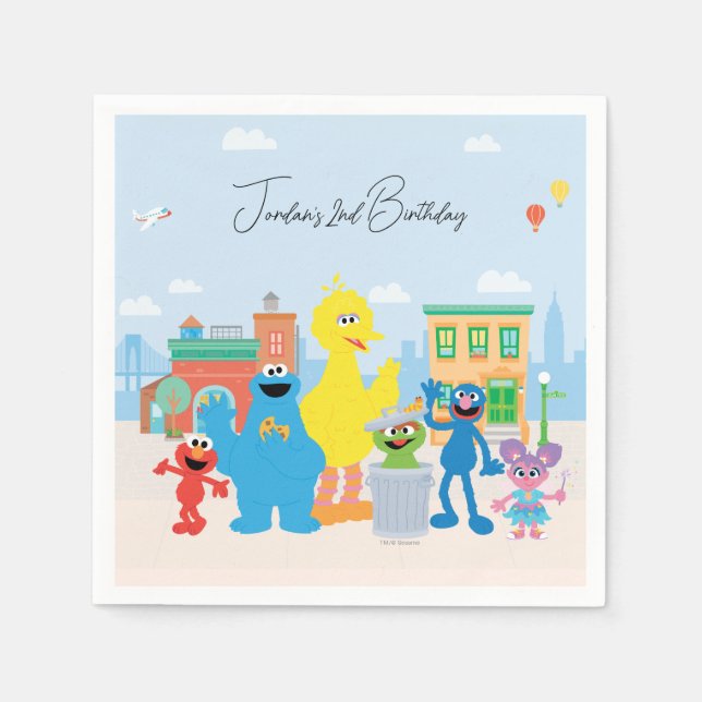 Serviette En Papier Sesame Street Friends Kids Birthday (Devant)