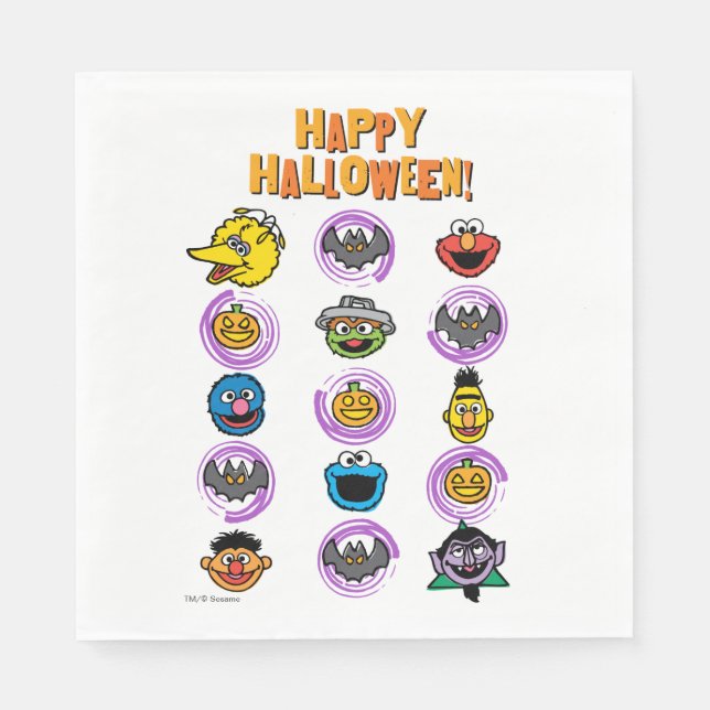 Serviette En Papier Sesame Street Pals - Happy Halloween ! (Devant)