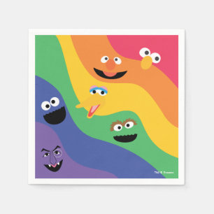 Serviette En Papier Sesame Street Pals Rainbow Paper Napkin