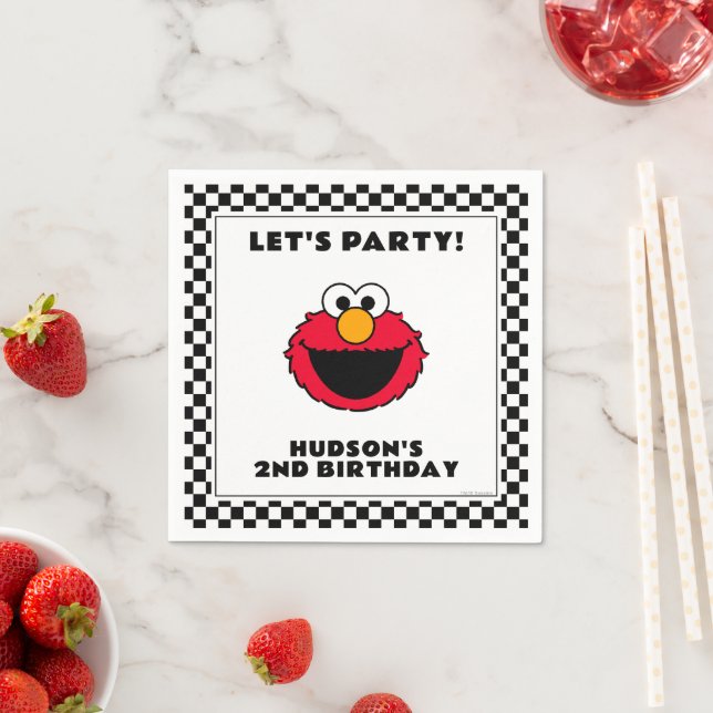 Serviette En Papier Sesame Street's Elmo Checkerboard Birthday (En situation)