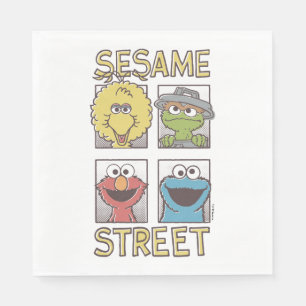 Serviette En Papier Sesame StreetVintage Caractère Comique