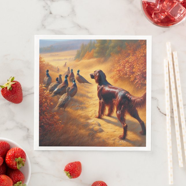 Serviette En Papier Setter irlandais (En situation)