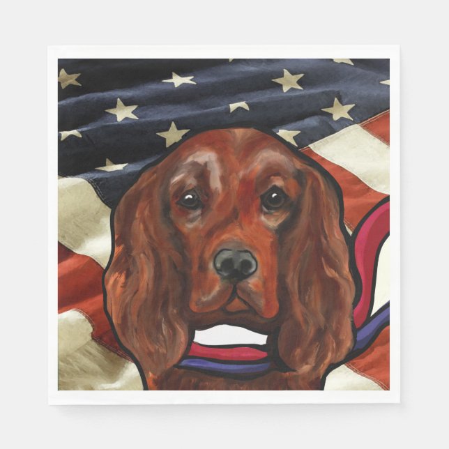 Serviette En Papier Setter Rouge Irlandais    (Devant)