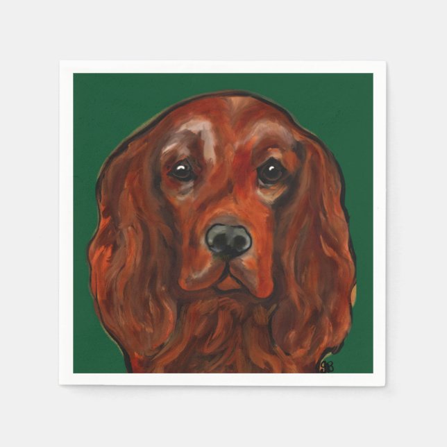 Serviette En Papier Setter Rouge Irlandais (Devant)