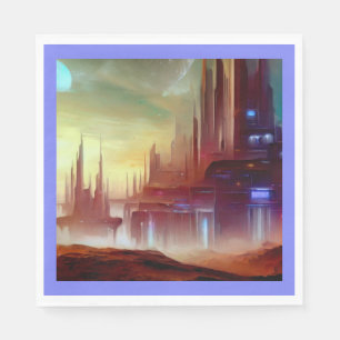 Serviette En Papier SF City sur une planète étrange 1