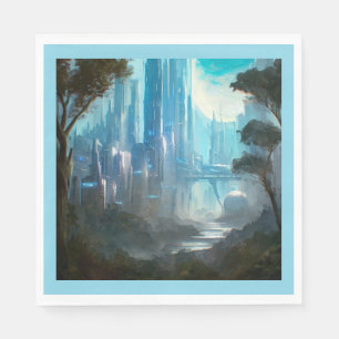 Serviette En Papier SF - Ville sur la planète forestière 2
