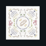 Serviette En Papier Shabbat Shalom Cocktail traditionnel serviettes<br><div class="desc">Eclectique motif biblique motif sur les serviettes de cocktail.</div>