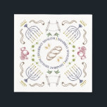 Serviette En Papier Shabbat Shalom Cocktail traditionnel serviettes<br><div class="desc">Eclectique motif biblique motif sur les serviettes de cocktail.</div>