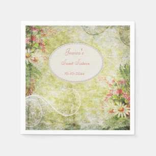Serviette En Papier Shabby Chic Douce Douce 16 ans & Fleurs des Champs