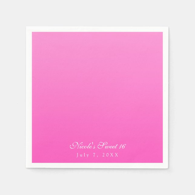 Serviette En Papier Shade of Pink Simple Minimalism Modern Party (Devant)