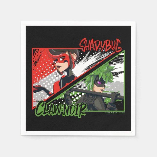 Serviette En Papier Shadybug et Noir glacé (Devant)