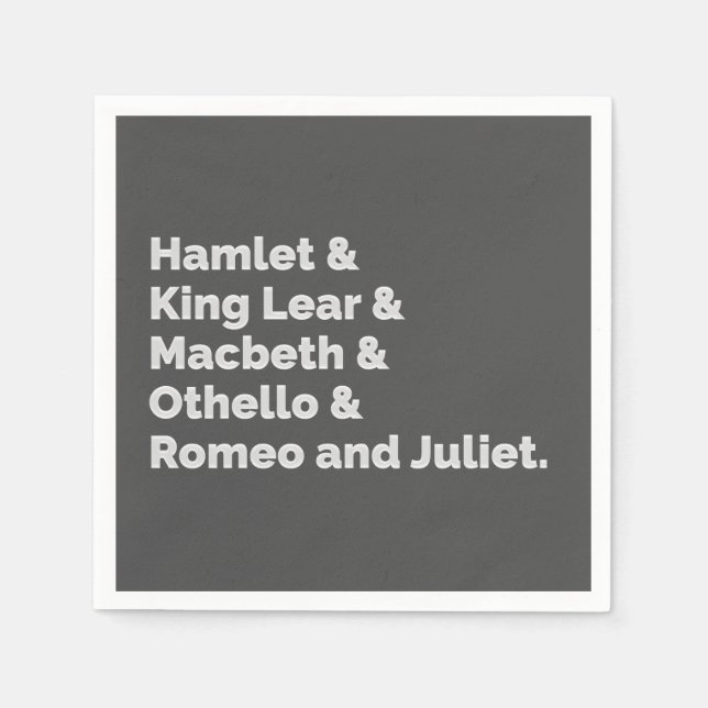 Serviette En Papier Shakespeare (Devant)