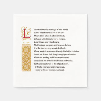 Serviette En Papier Shakespeare Sonnet 116 (CXVI) sur Parchemin
