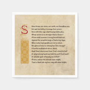 Serviette En Papier Shakespeare Sonnet 65 (LXV) sur Parchemin