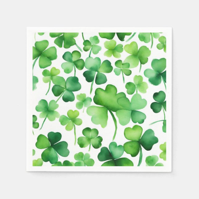 Serviette En Papier Shamrock aquarelle (Devant)