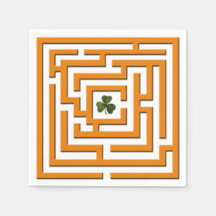 Serviette En Papier Shamrock au défi Orange Labyrinth