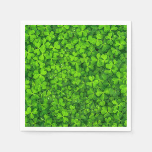 Serviette En Papier Shamrock Clovers Photographie Irlandais Saint Patr
