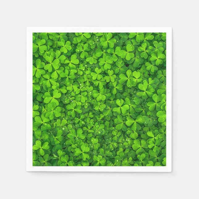 Serviette En Papier Shamrock Clovers Photographie Irlandais Saint Patr (Devant)
