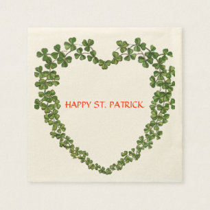 Serviette En Papier SHAMROCK COEUR vert pourpre