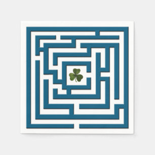 Serviette En Papier Shamrock dans le défi bleu de labyrinthe
