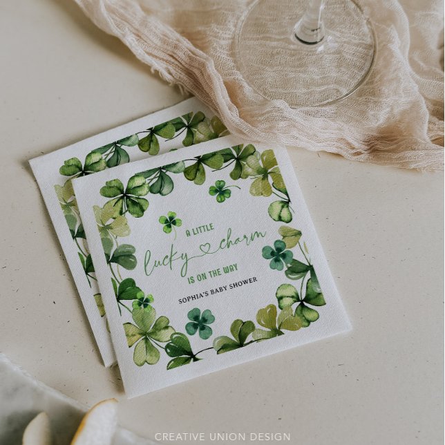 Serviette En Papier Shamrock de Baby shower Lucky Charm (Créateur téléchargé)