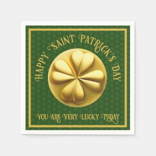 Serviette En Papier Shamrock doré personnalisé Saint Patrick's Day