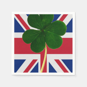 Serviette En Papier Shamrock du drapeau irlandais britannique Clover S
