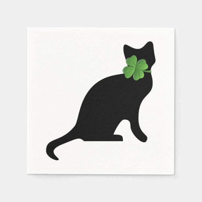 Serviette En Papier Shamrock Kitty (Devant)