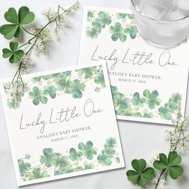 Serviette En Papier Shamrock Lucky Little One Baby Shower (Shamrock Lucky Little One Baby Shower Napkins)