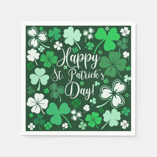 Serviette En Papier Shamrock St Patrick's (Devant)
