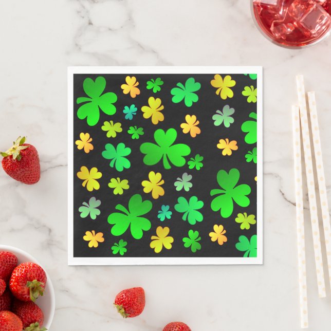 Serviette En Papier Shamrock St. Patrick's Day Paper Napkins (En situation)