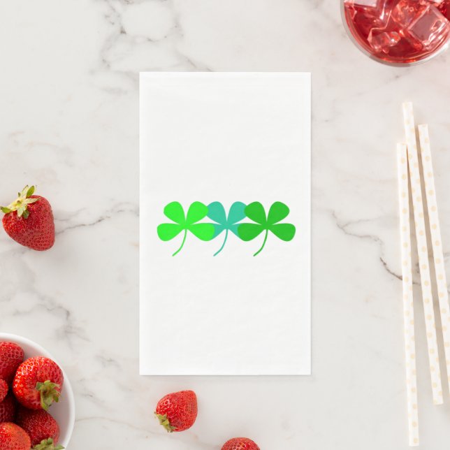 Serviette En Papier Shamrock St. Patricks Day Vert 4Cleo (En situation)