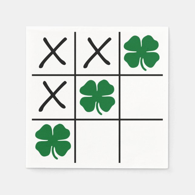Serviette En Papier Shamrock Tic Tac Toe (Devant)