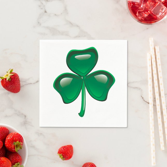 Serviette En Papier Shamrock vert irlandais papier serviettes (Créateur téléchargé)