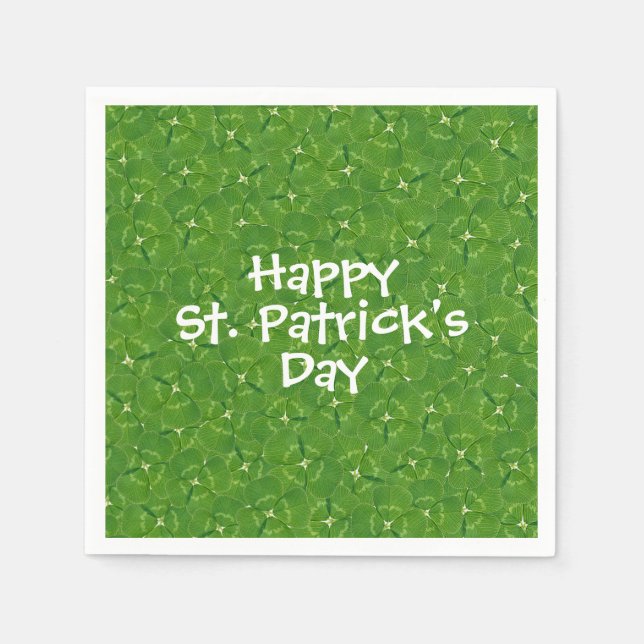 Serviette En Papier Shamrocks irlandais verts (Devant)