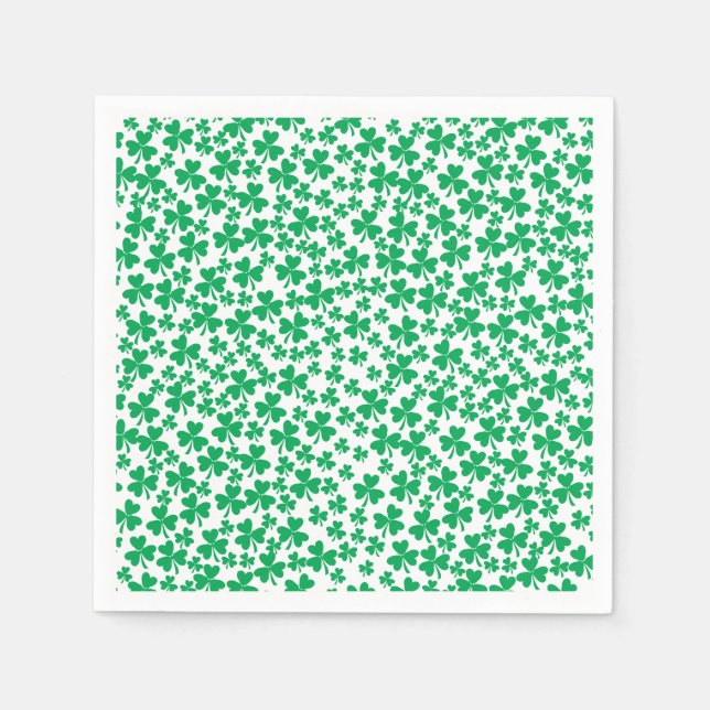 Serviette En Papier Shamrocks pour le Jour de la Saint Patrick (Devant)