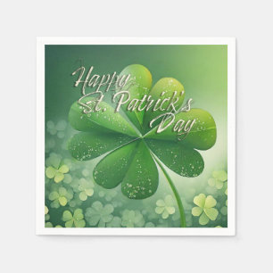 Serviette En Papier Shamrocks verts Bonne St. Patrick's Day (7) c
