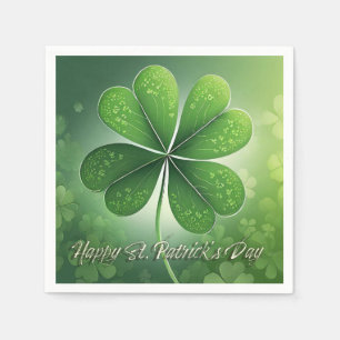Serviette En Papier Shamrocks verts Bonne St. Patrick's Day (8) c
